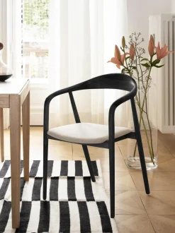 Sedia In Legno Con Braccioli E Cuscino Angelina