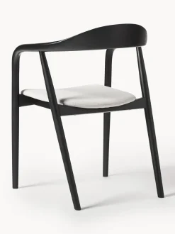 Sedia In Legno Con Braccioli E Cuscino Angelina