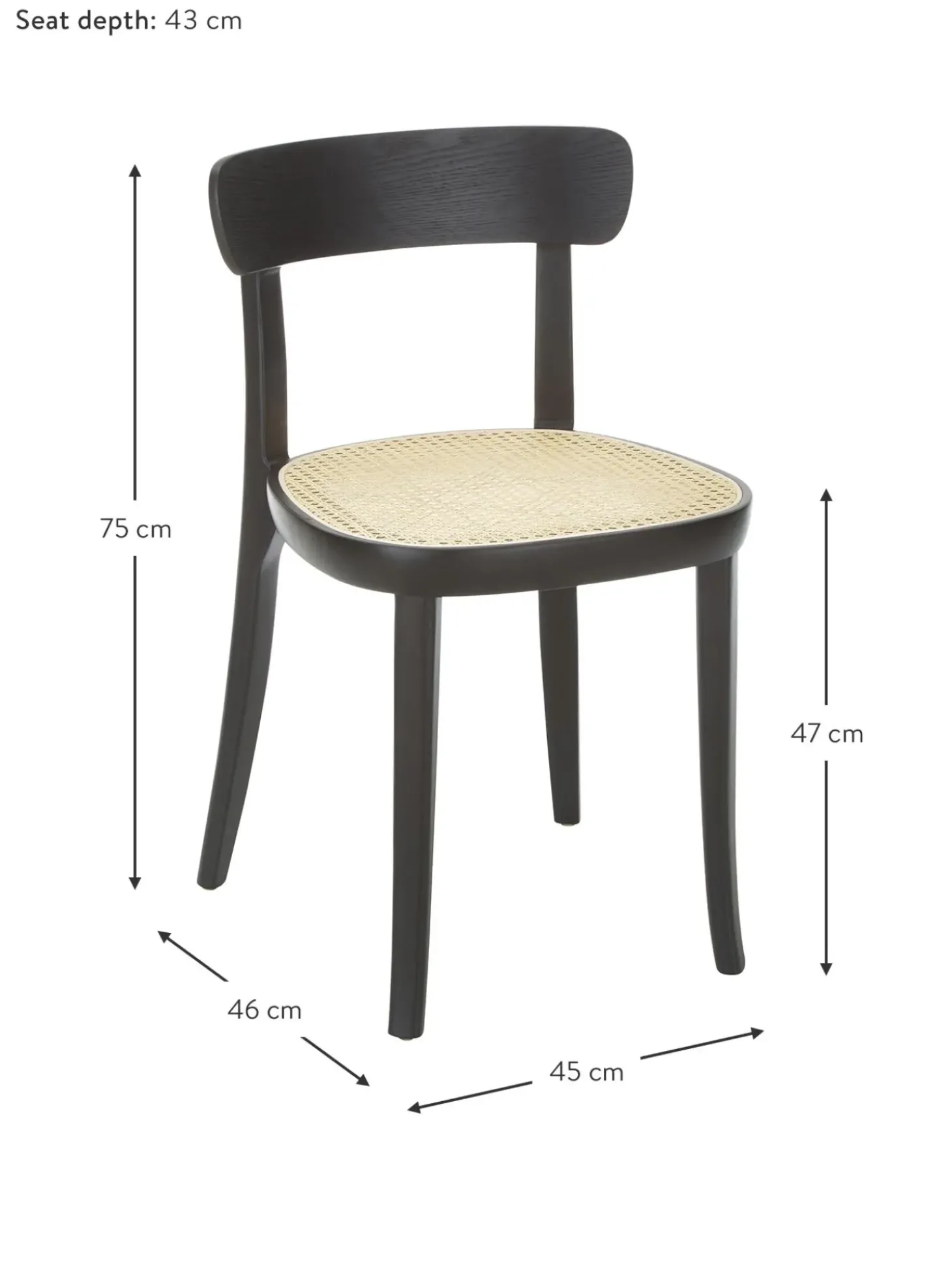 Sedia In Legno Con Intreccio Viennese Richie 2 Pz