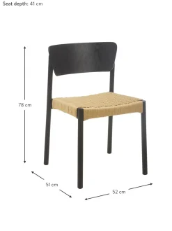 Sedia In Legno Con Seduta In Rattan Danny 2 Pz