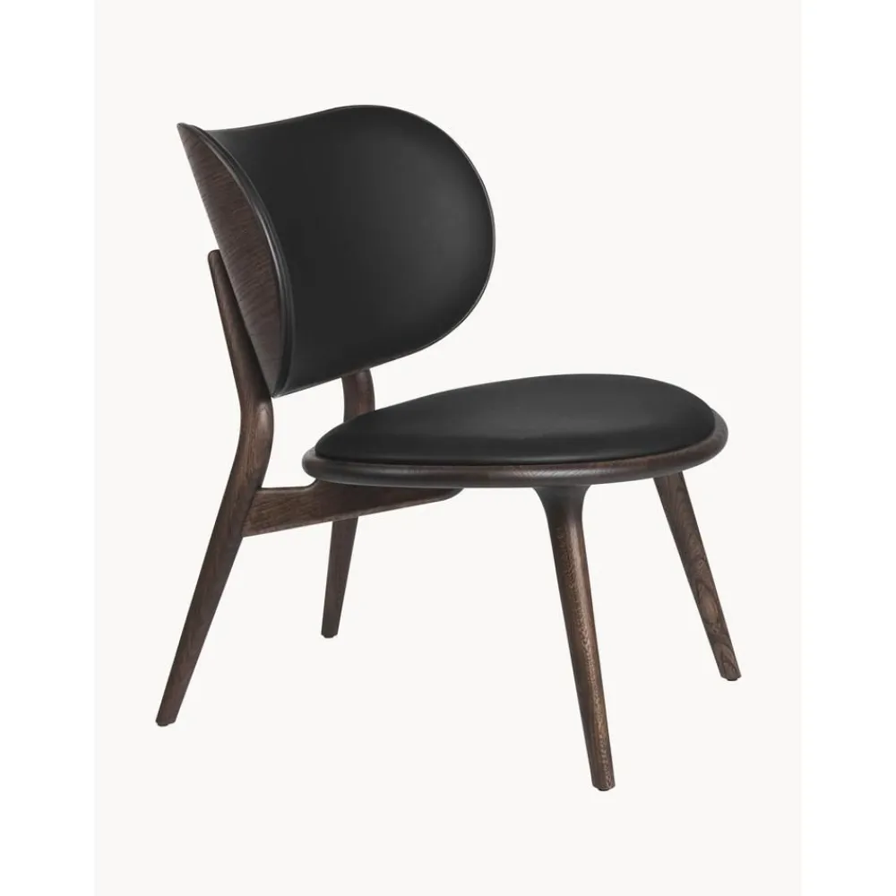 Sedia In Pelle Con Gambe In Legno Rocker, Fatta A Mano*Mater Clearance