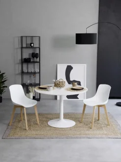 Sedia In Plastica Con Gambe In Legno Dave 2 Pz