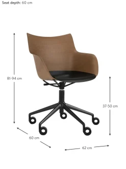 Sedia Per Scrivania Con Braccioli Regolabile In Altezza Q/Wood