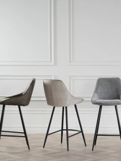 Sediada Bar In Velluto Con Gambe In Metallo Sierra