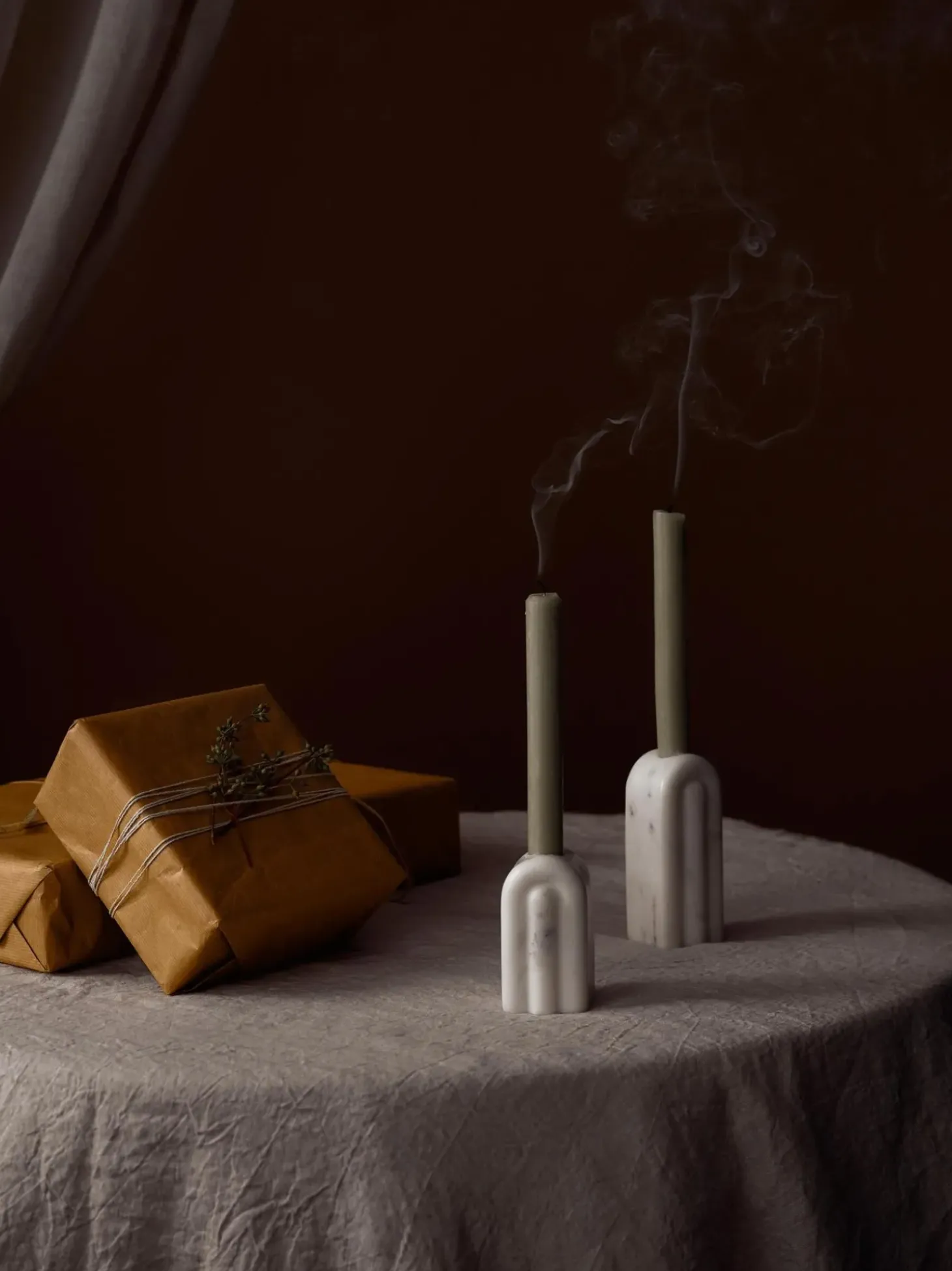 Set 2 Candelabri In Marmo Malie