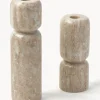 Set 2 Candelabri In Marmo Como