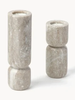 Set 2 Candelabri In Marmo Como