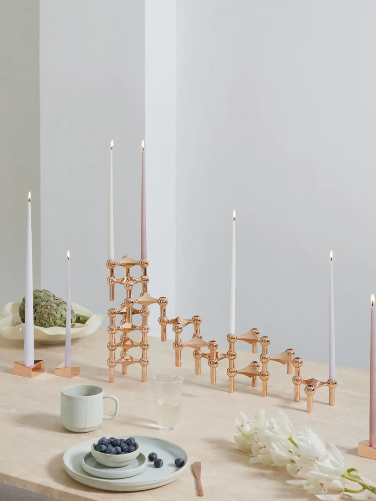 Set 3 Candelabri Stoff Nagel