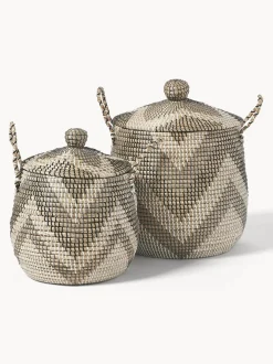 Set 2 Cesti Con Coperchio Mija