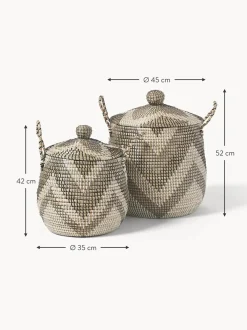 Set 2 Cesti Con Coperchio Mija