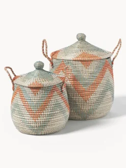 Set 2 Cesti Con Coperchio Mija