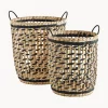 Set 2 Cesti Portaoggetti In Vimini Di Giunco Anna