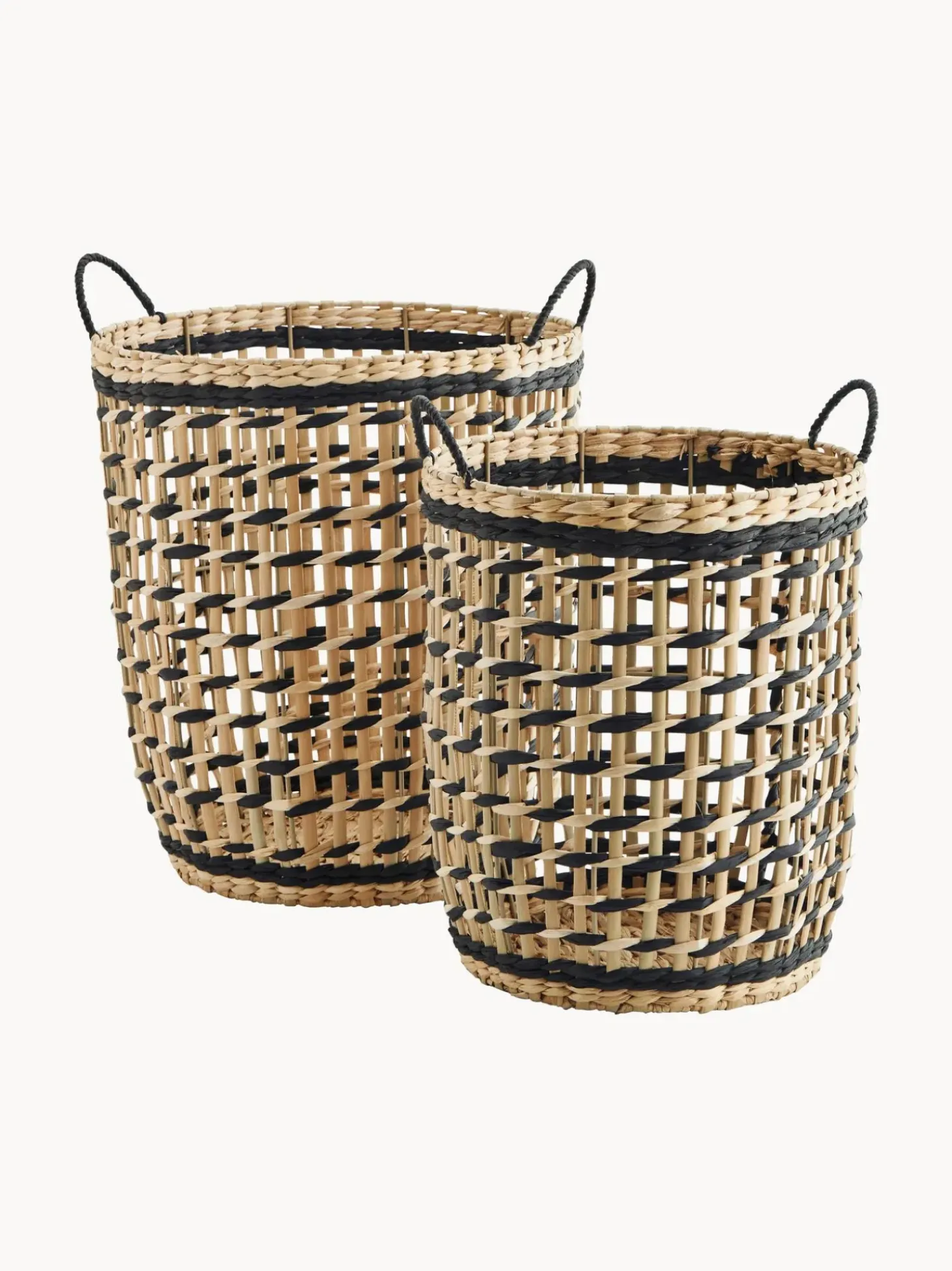 Set 2 Cesti Portaoggetti In Vimini Di Giunco Anna
