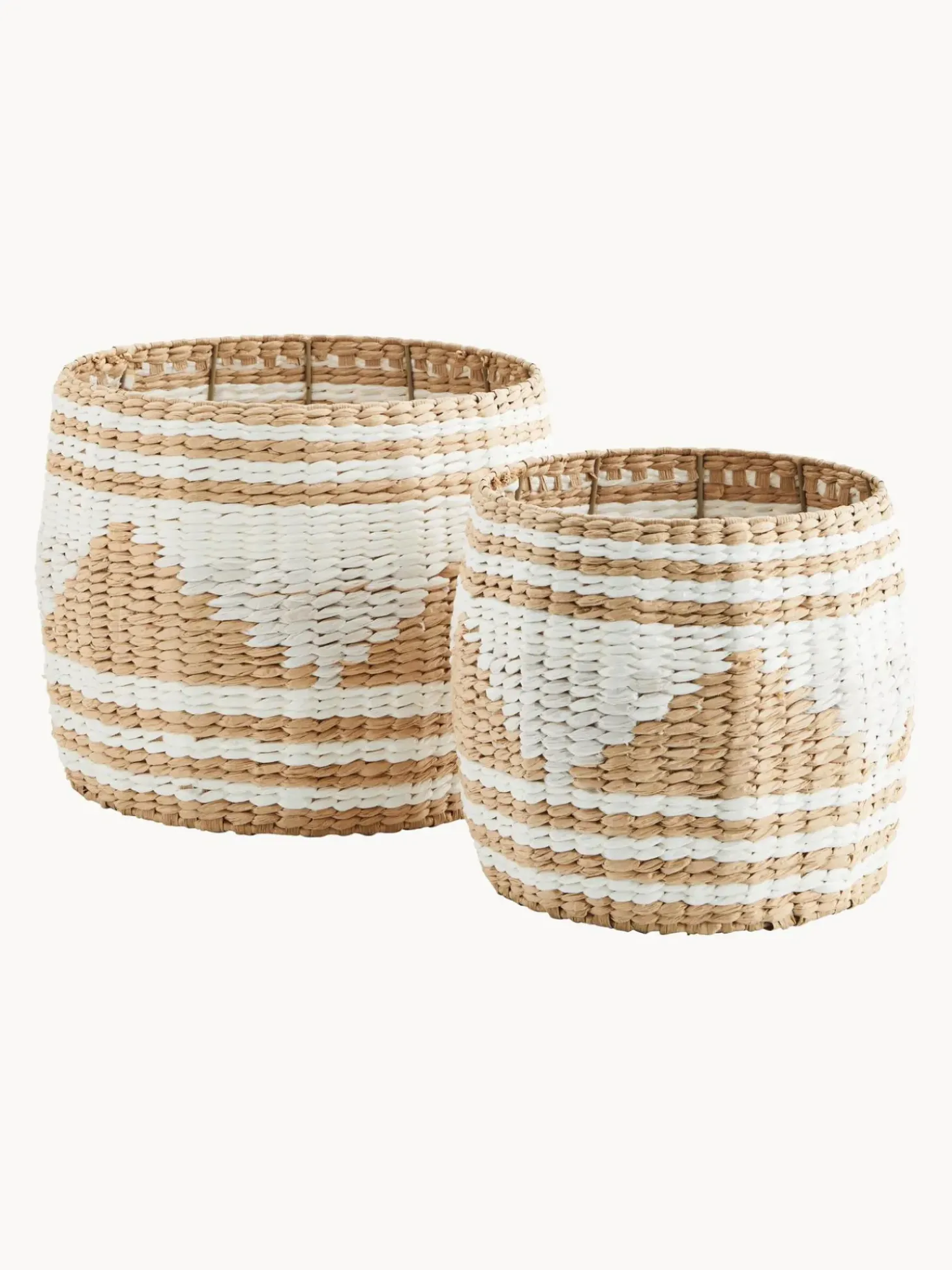 Set 2 Cesti Portaoggetti In Vimini Di Giunco Pyramid