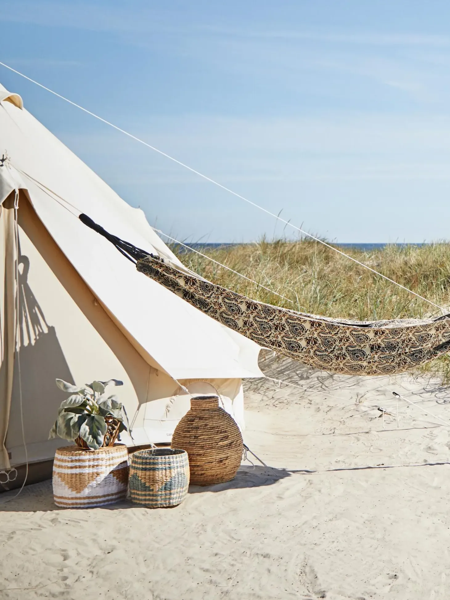 Set 2 Cesti Portaoggetti In Vimini Di Giunco Pyramid