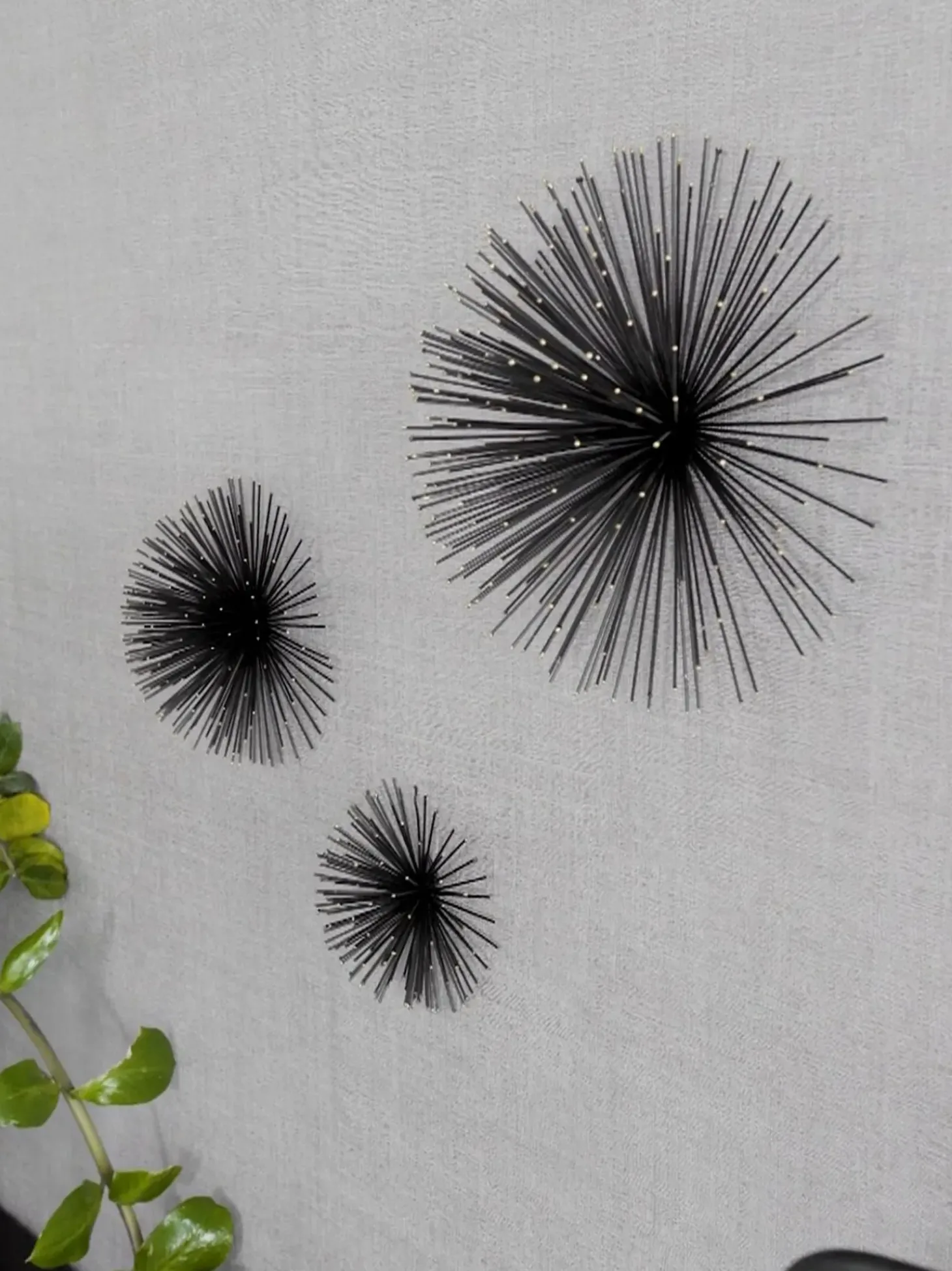 Set 3 Decorazioni Da Parete In Metallo Ray