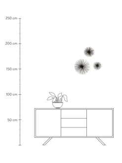 Set 3 Decorazioni Da Parete In Metallo Ray