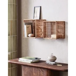 Set 2 Mensole Da Parete In Rattan Zeya*Nordal Best