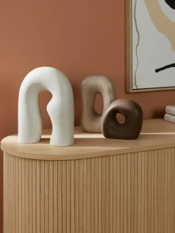 Set 3 Oggetti Decorativi In Maiolica Alenda