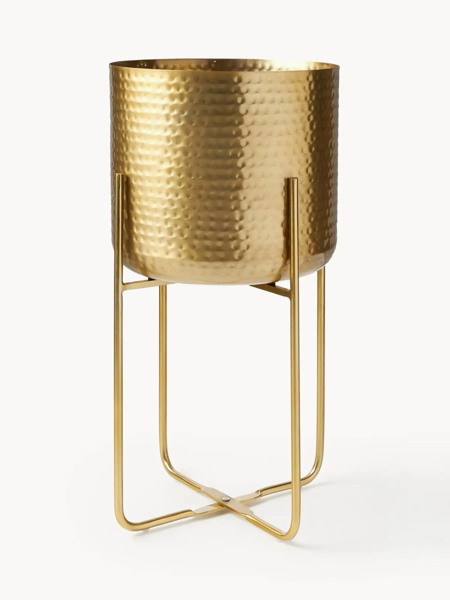 Set 2 Portavasi Alti In Metallo Effetto Martellato Nives