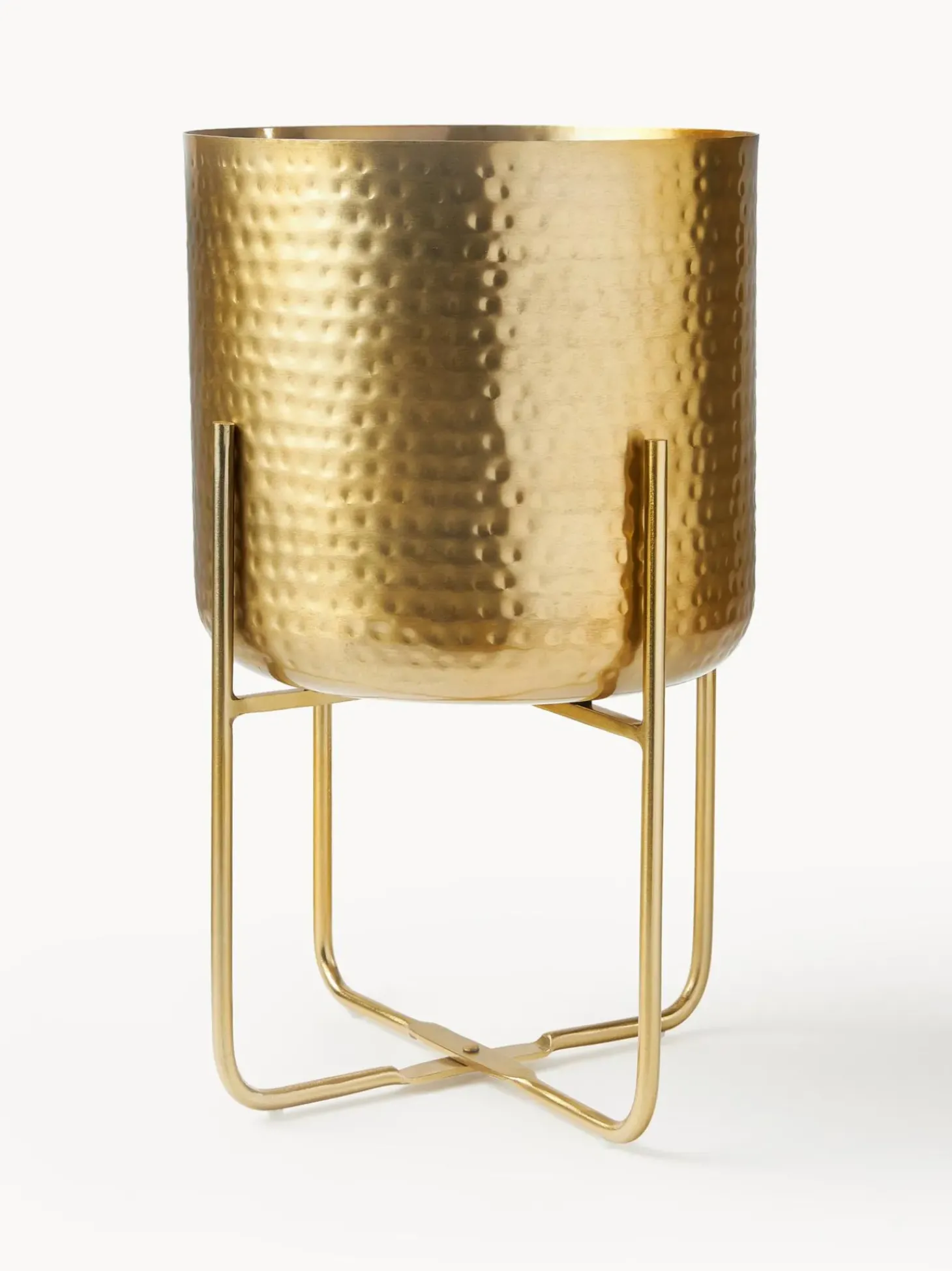 Set 2 Portavasi Alti In Metallo Effetto Martellato Nives