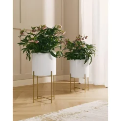 Set 2 Portavasi Alti In Metallo Mina*Westwing Collection Hot