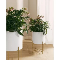 Set 2 Portavasi Alti In Metallo Mina*Westwing Collection Hot