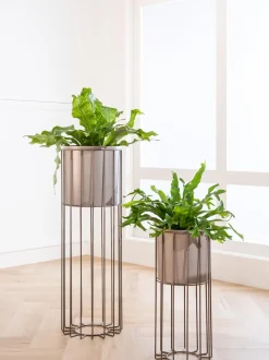 Set 2 Portavasi Alti In Metallo Fenja