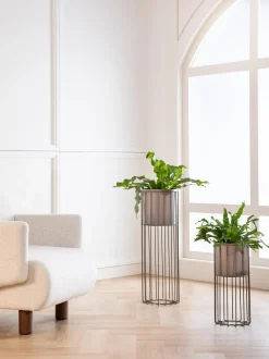 Set 2 Portavasi Alti In Metallo Fenja