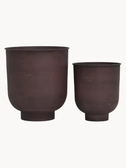 Set 2 Portavasi Grandi In Metallo Vig