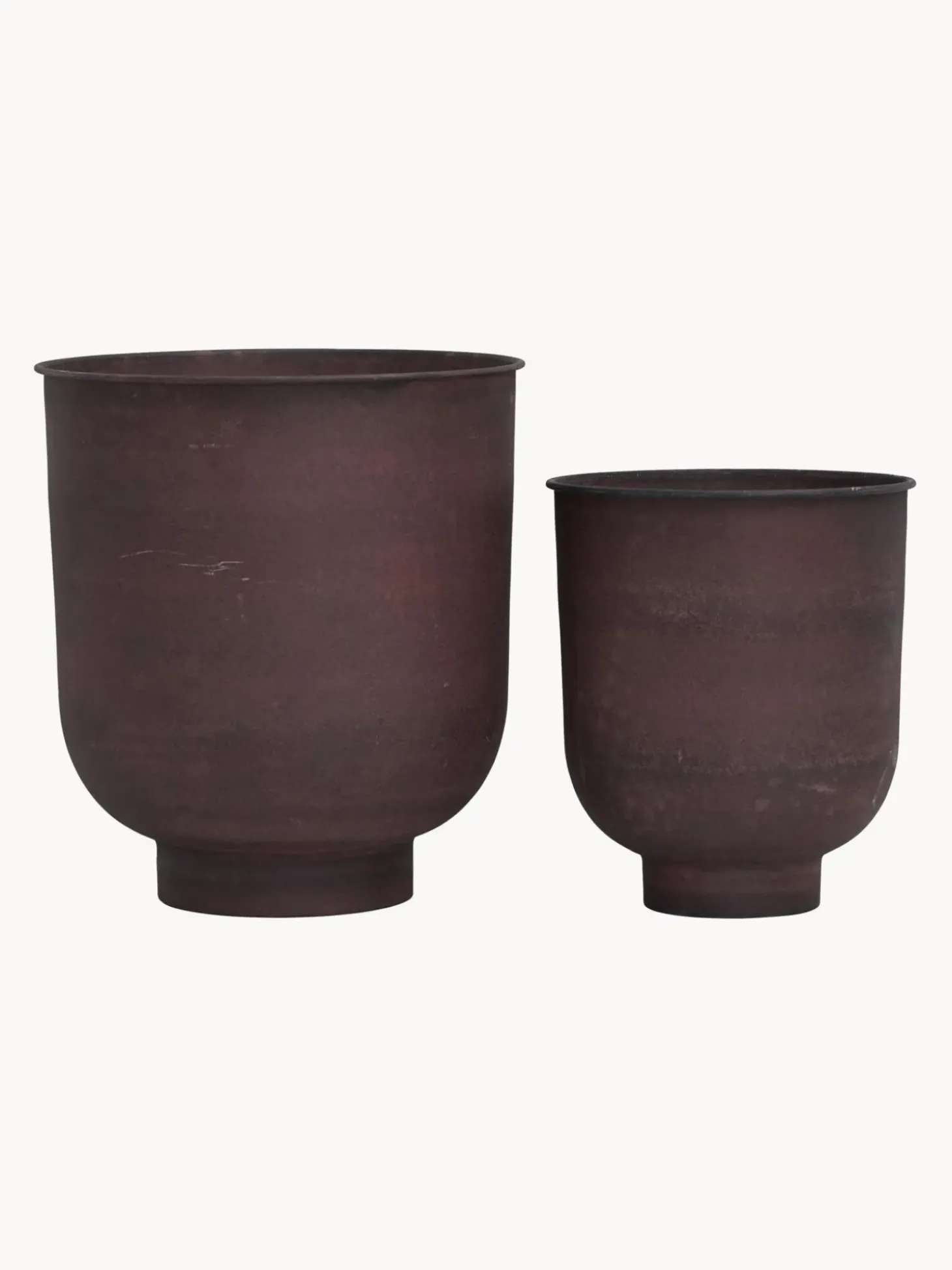 Set 2 Portavasi Grandi In Metallo Vig