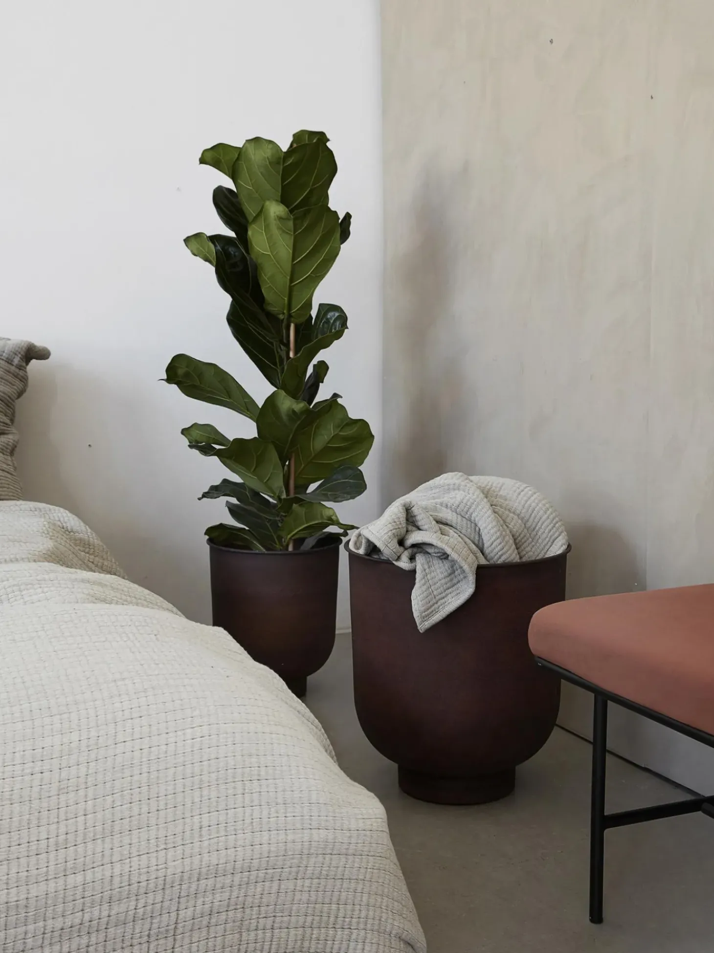 Set 2 Portavasi Grandi In Metallo Vig