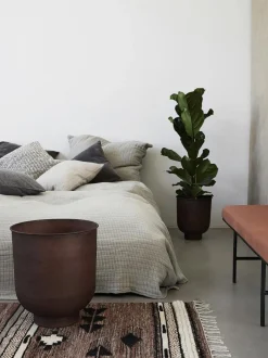 Set 2 Portavasi Grandi In Metallo Vig