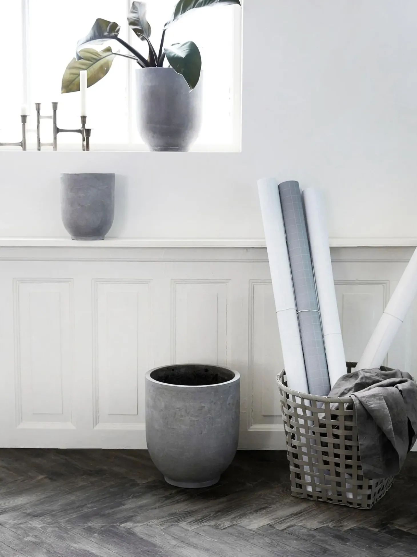 Set 3 Portavasi In Cemento Gard