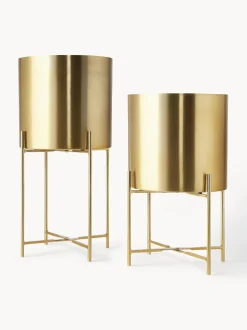 Set 2 Portavasi In Metallo Mina