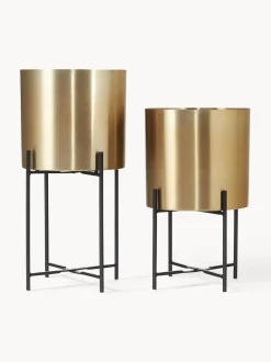 Set 2 Portavasi In Metallo Mina