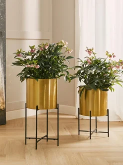 Set 2 Portavasi In Metallo Mina