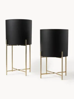 Set 2 Portavasi In Metallo Mina