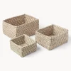 Set 3 Scatole Portaoggetti In Fibra Naturale Aleya