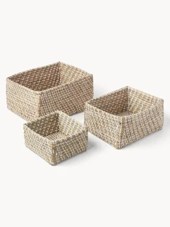 Set 3 Scatole Portaoggetti In Fibra Naturale Aleya