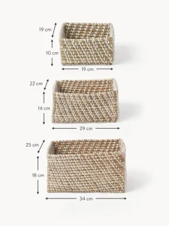 Set 3 Scatole Portaoggetti In Fibra Naturale Aleya