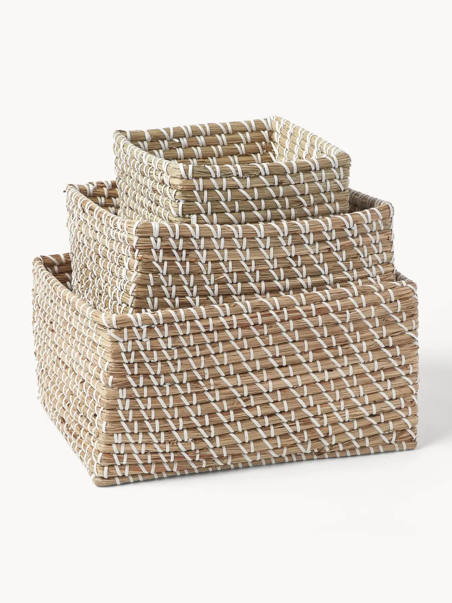 Set 3 Scatole Portaoggetti In Fibra Naturale Aleya