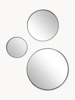 Set 3 Specchi Da Parete Rotondi Con Cornice In Metallo Lacie