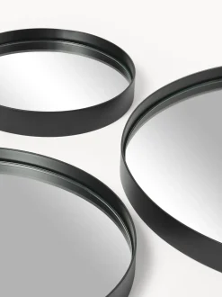 Set 3 Specchi Da Parete Rotondi Con Cornice In Metallo Lacie