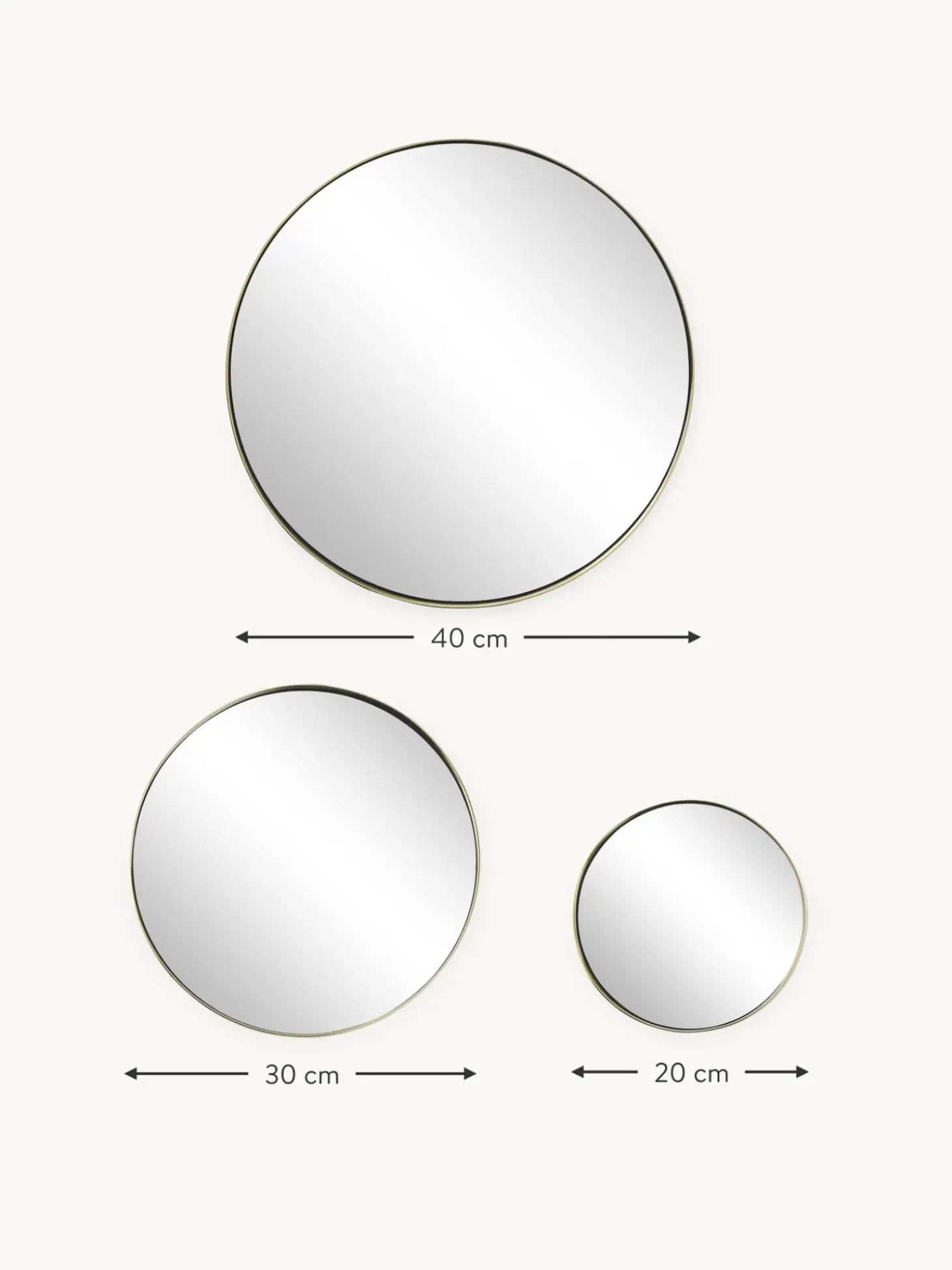 Set 3 Specchi Da Parete Rotondi Lacie