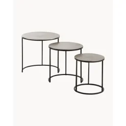 Set 3 Tavolini Con Piano Argentato Scott*Westwing Collection Sale