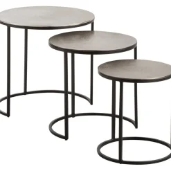 Set 3 Tavolini Con Piano Argentato Scott*Westwing Collection Sale