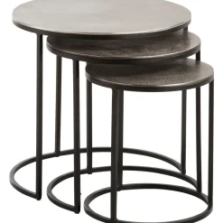 Set 3 Tavolini Con Piano Argentato Scott*Westwing Collection Sale