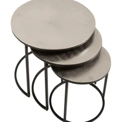 Set 3 Tavolini Con Piano Argentato Scott*Westwing Collection Sale