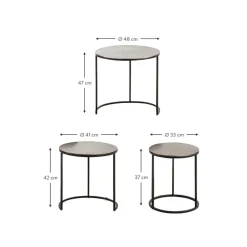 Set 3 Tavolini Con Piano Argentato Scott*Westwing Collection Sale